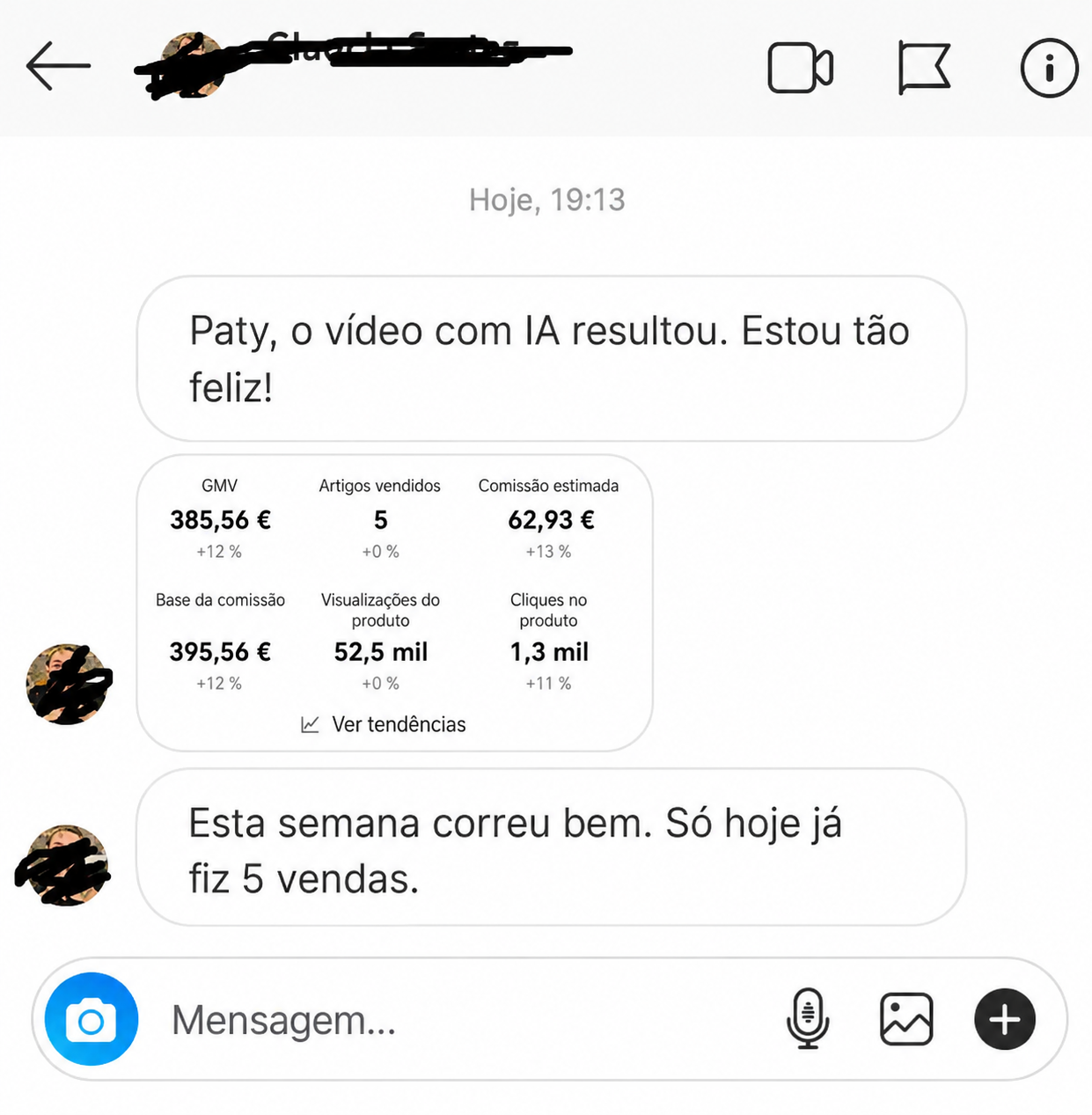 Depoimento sobre vendas com inteligência artificial